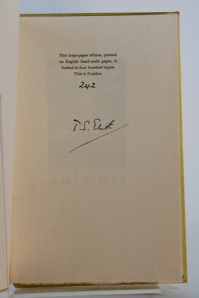 Item #158 Animula. T. S ELIOT