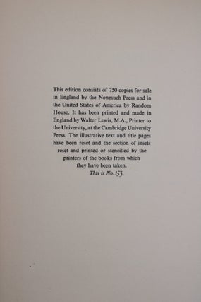THE NONESUCH CENTURY. An Appraisal, a Personal Note and a Bibliography of the first Hundred books issued By the Press 1923-1934.
