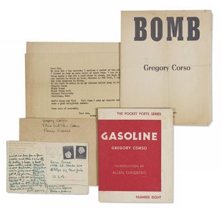 Item #214 Archive of Signed Postcards, Books and Ephemera. GREGORY CORSO