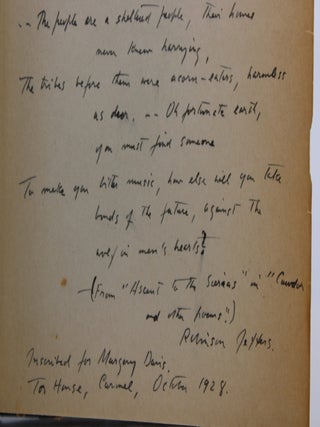 Roan Stallion Tamar and Other Poems.