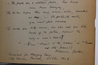 Roan Stallion Tamar and Other Poems.