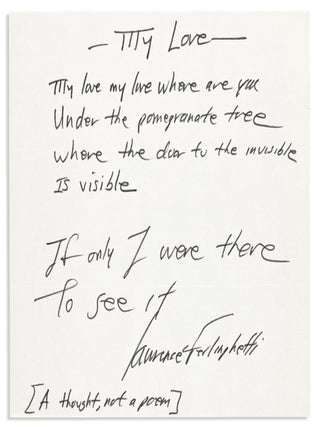 Item #222 "A THOUGHT, NOT A POEM". LAWRENCE FERLINGHETTI