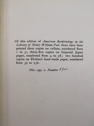 American Bookbindings in the Library of Henry William Poor.