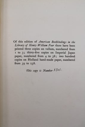 American Bookbindings in the Library of Henry William Poor.